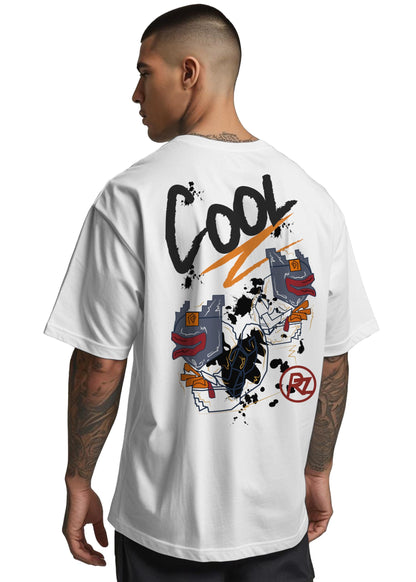 Peppyzone Mens Oversized Fit T-Shirt (PZ-OST-Trendy45_White