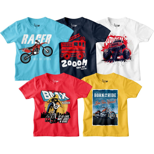Bon Organik Boys Regular Fit T-Shirt (BON15056_Multi
