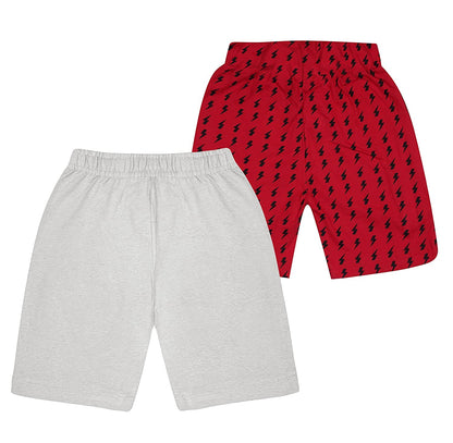 Kyda Kids 100% Cotton Printed Shorts For Boys And Girls - Multicolor Shorts Fo Unisex Kids (Pack Of 2)