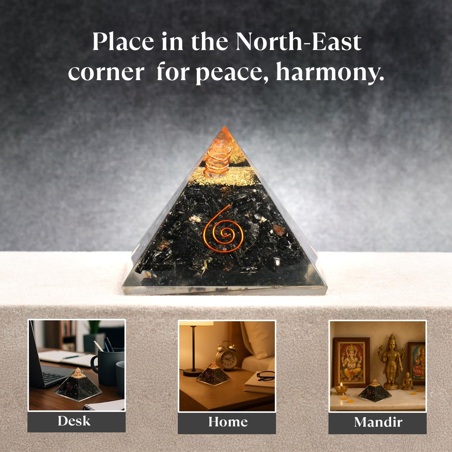Astrotalk Black Obsidian Resin Pyramid | Protection, Grounding & Healing Energy Pyramid | Vastu Items for Home Decor | Office Table Decoration Items | Gift for Man & Woman