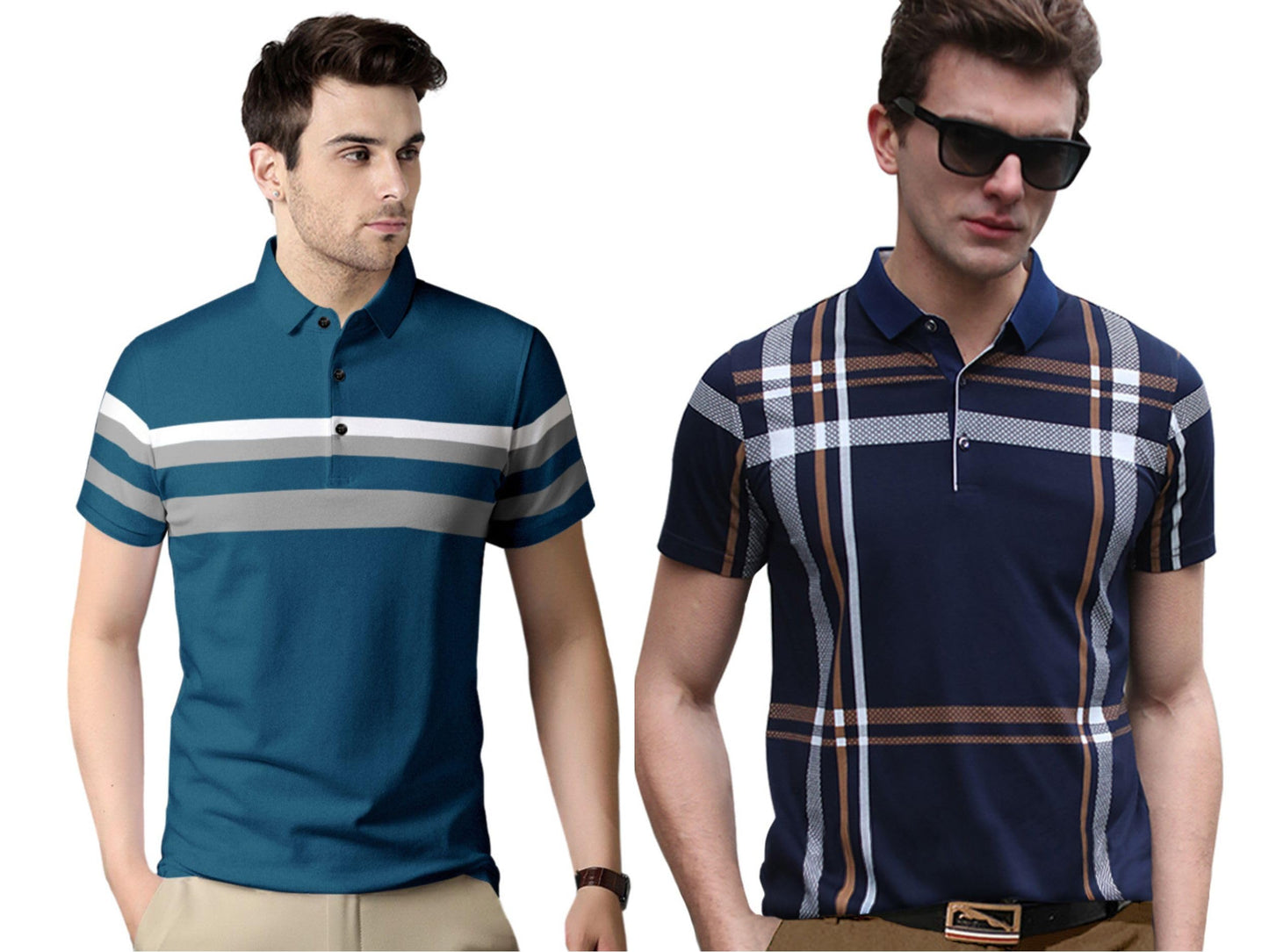 MenS Regular Fit Polo T Shirt (Combo Pack Of 2) |Half Sleeves |Collar Tshirts |Nobel Monk T Shirt | Casual Tshirt