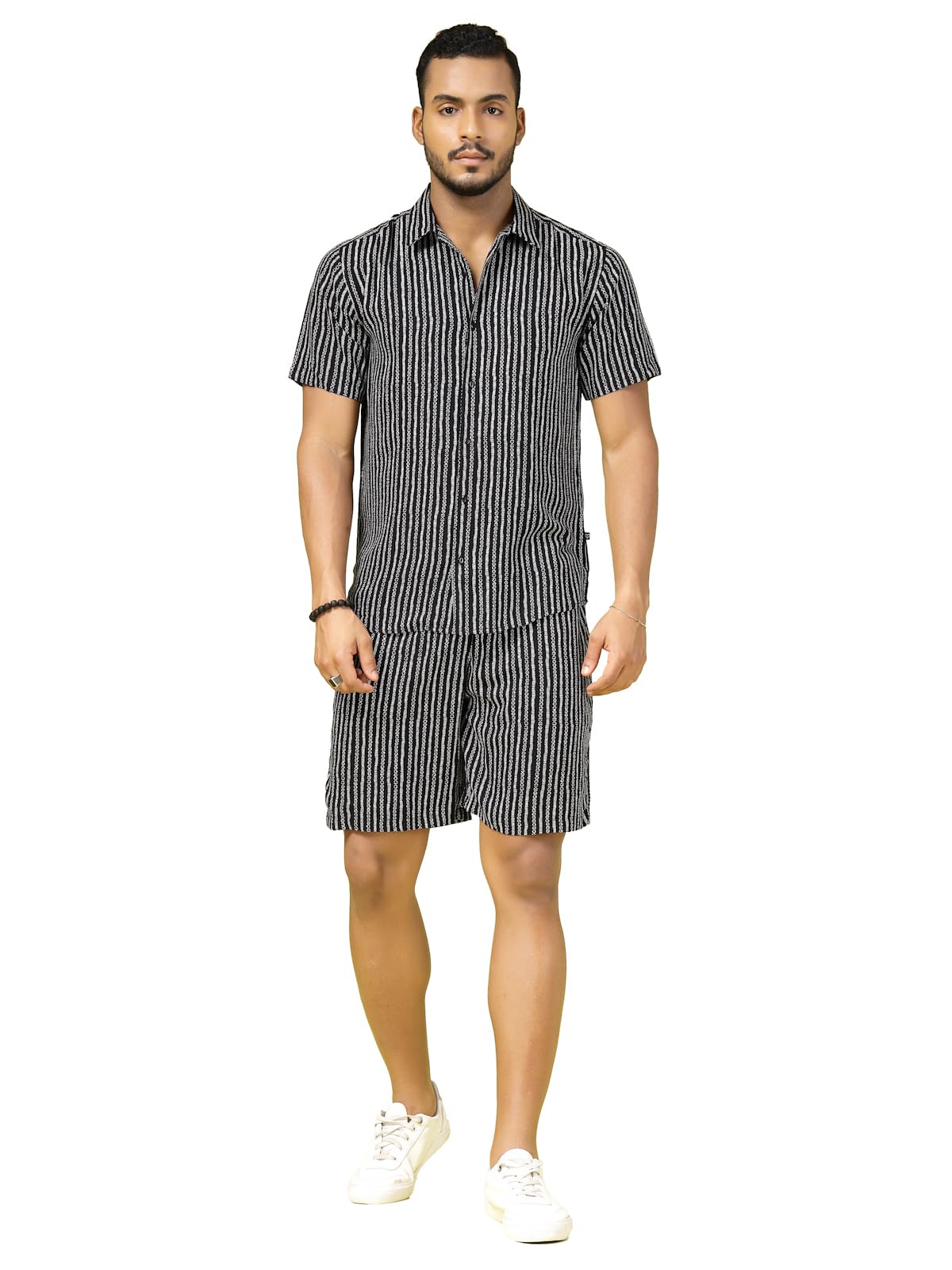 Rigo Printed Co-Ord Set For MenS | Casual Shirt & Shorts Night Suit Set | Lounge-Wear Nightdress Shorts Set For MenS | Night W