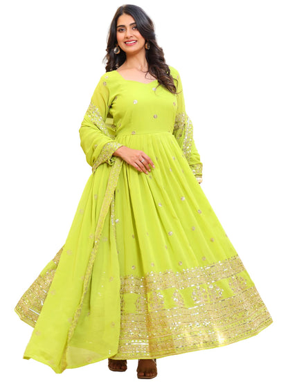 Fashion Basket Georegtte Anarkali Long Dress For Women