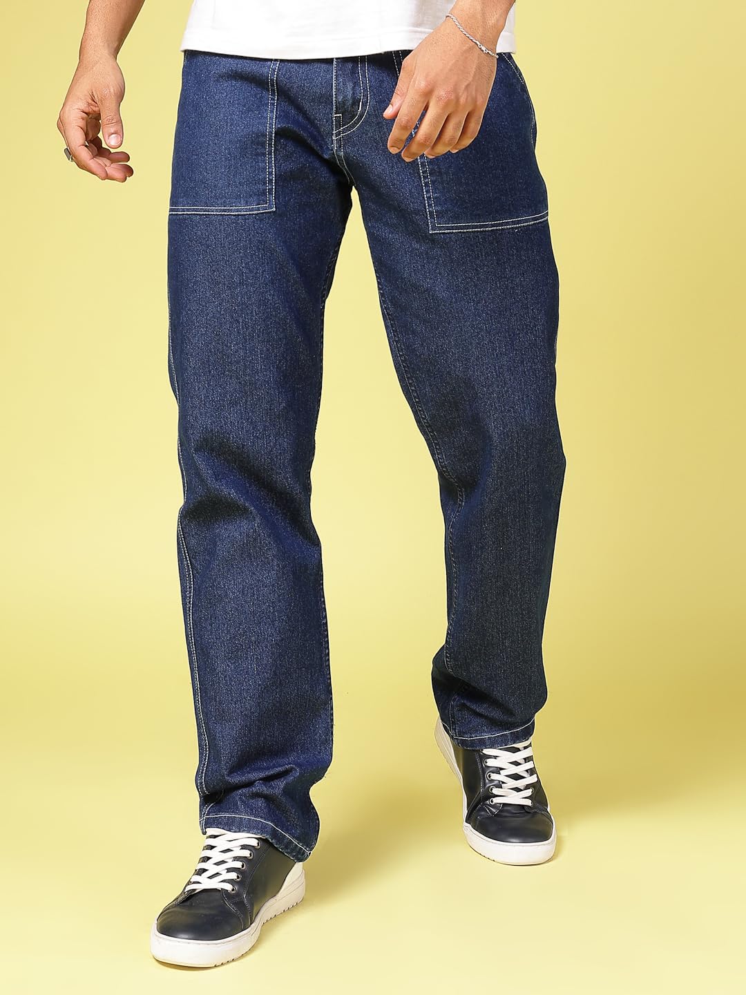 Rigo Cotton Denim Jeans for Men | Solid Jeans for Men | Stretchable, Slim FIt & Straight Fit Jeans for Men