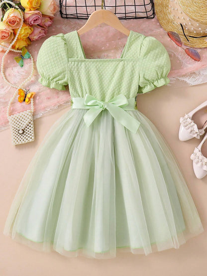 TAGAS Girls Princess Dress || Puff Sleeve Dress || Girls Dress || Party Dress for Girls ||Fency Dress|| Princess Dress for Girl