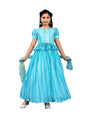 Aarika Girls Ethnic Wear Turquoise Colour Zig Zag Printed Georgette Lehenga Choli Set (4-10 Years)