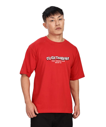 SHODOX Mens 100% Cotton Oversized Half Sleeve Tshirt for Men - Drop Shoulder Front and Back Printed Round Neck Tshirts, Relaxed