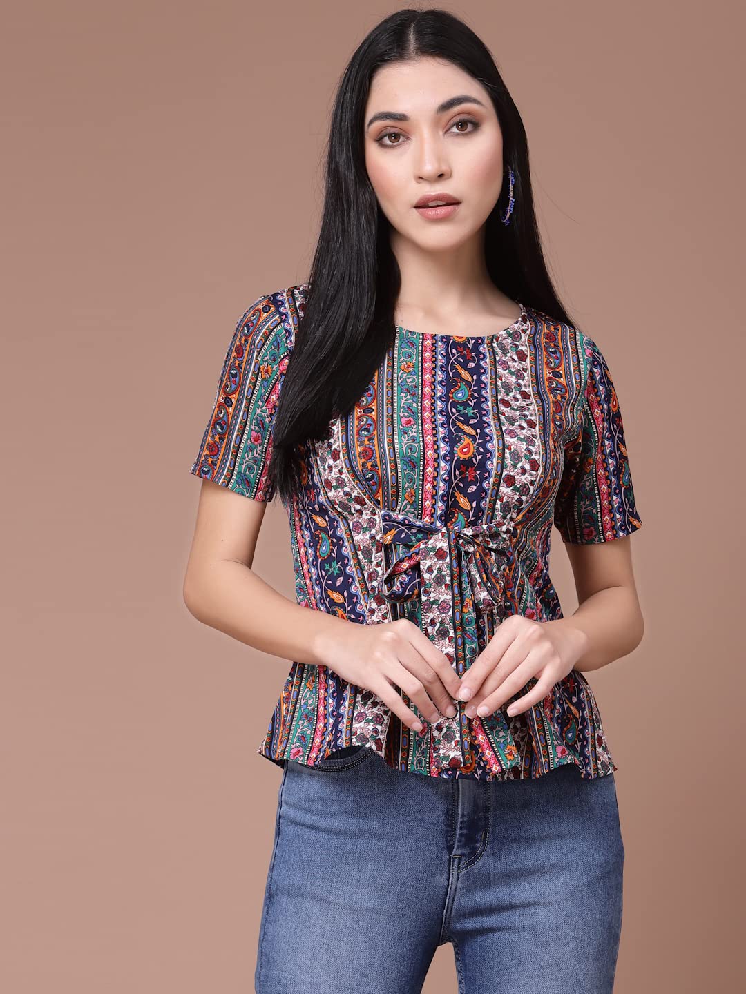 OOMPH! Tops for Women Stylish Latest, Multicolor - mt484