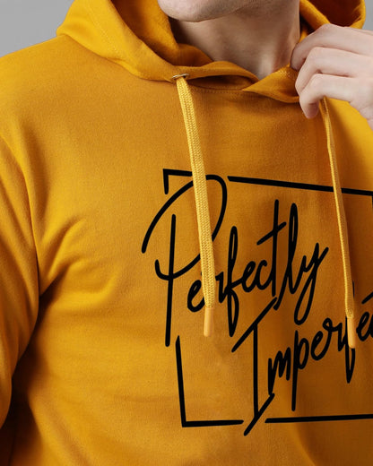 ADRO Mens Cotton Neck Hooded Sweatshirt (H24-FECT-MU_Mustard