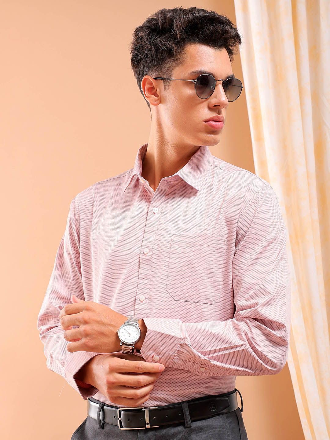 The Indian Garage Co Mens Slim Fit Shirt (0224-SHFRDB-04-02_Red