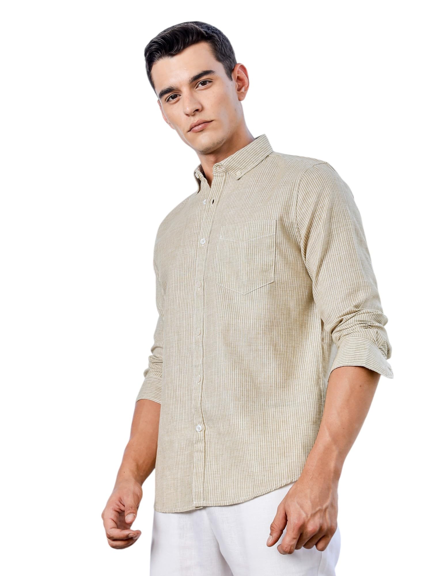 Thomas Scott Slim Fit | Button Down Collar | American Style Pocket | Long Sleeve | Shirts for Men (Available in Plus Size) Brown