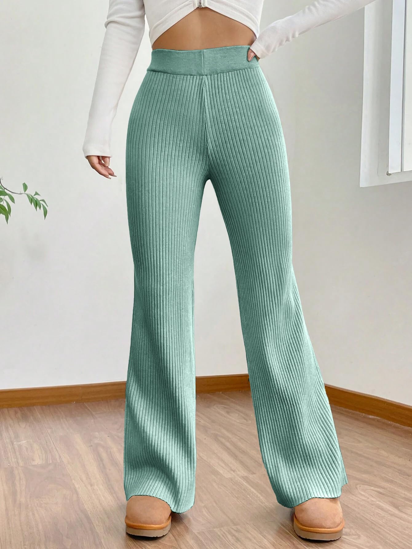 Tee Projekt Trousers for Women | Womens High-Waisted Pant | Women Trousers Pants Mint