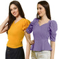 Pinkmint Women Casual Stylish Tops Combo for Women l Western Crop Top Combo Set l Summer Trendy T-Shirt (Pack of 2)