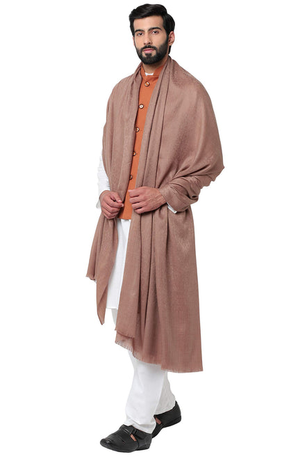 Weavers Villa MenS Plain Self Design Pure Wool Lohi/Woollen Shawl, 125Cm X 250Cm