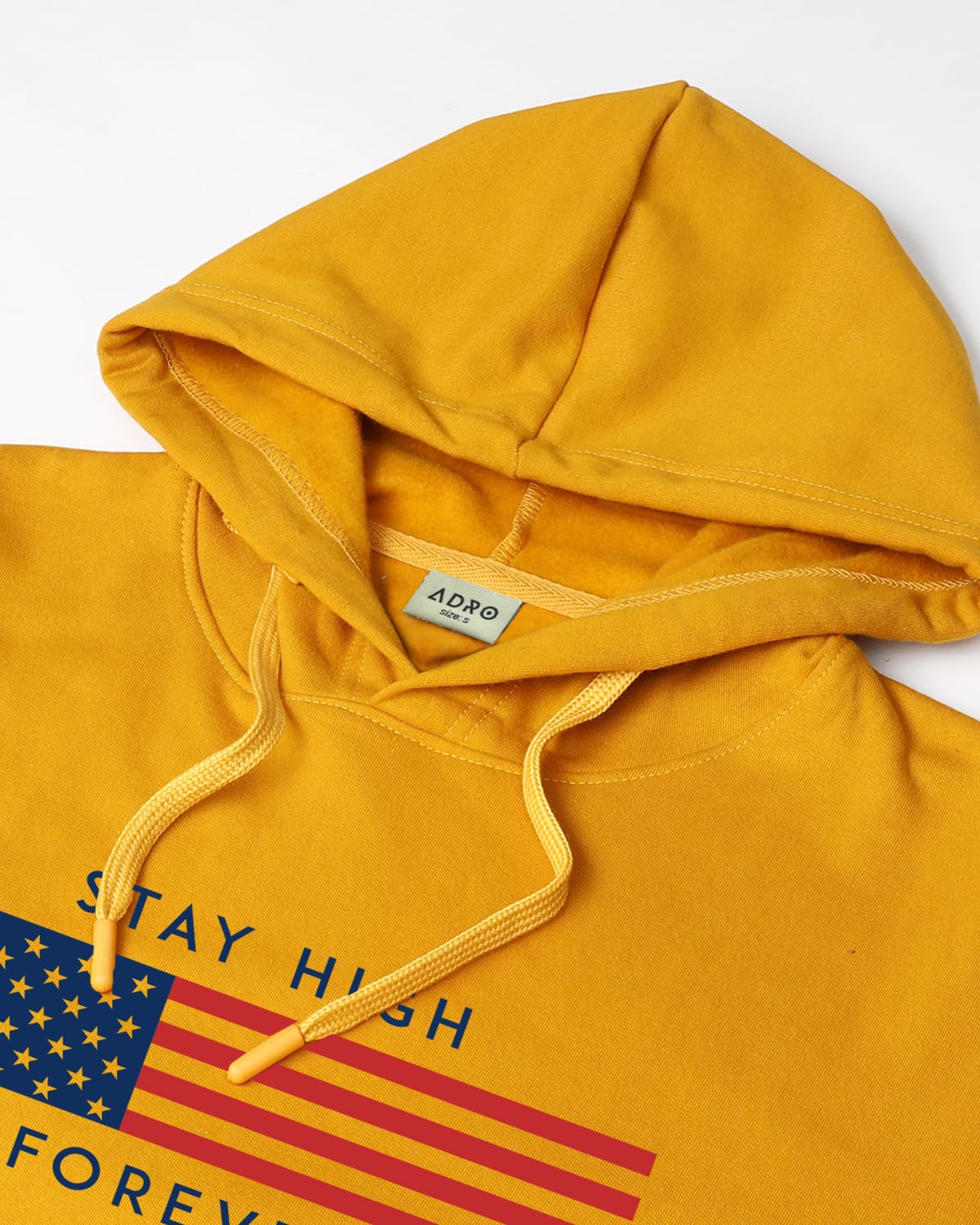 ADRO Men's Cotton Blend Neck Hooded Sweatshirt (H24-FLAG)