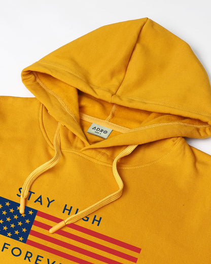 ADRO Men's Cotton Blend Neck Hooded Sweatshirt (H24-FLAG)