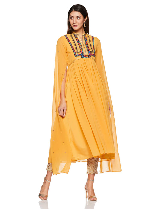 W for Woman Women's 100% Man Made Fiber Regular Kurta