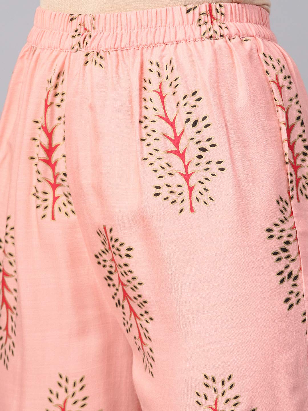 Idalia Black Rayon Kurta With Pink Printed Pants