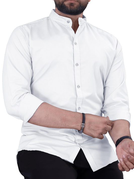 Noble Monk MenS Regular Fit Formal Shirt |Full Sleeve MenS Shirt White