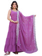 Wedani Pink Georgette Solid Anarkali Kurta for Women