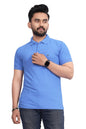 More & More MenS Solid Regular Fit Polo Sky Blue