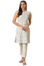 Aurelia Geometric Printed Off White Cotton WomenS Kurta And Trousers Set