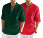 Hemrin Combo Of MenS Cotton Blend Full Sleeve Short Kurta Shirt With Mandarin Collar Pack Of 2
