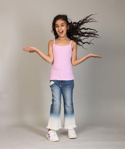 Kyda Kids GirlS Cotton Inner Camisoles | Undershirt Vest With Regular Strap | Soft & Stretchy Slips - Pack Of 3