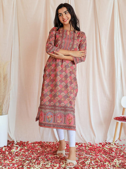 Libas WomenS Crepe Printed Straight Kurta (26552_Multicoloured