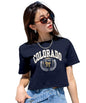 SHODOX 100% Cotton Crop top for Women - Printed Raglan Sleeve Stylish T-Shirt, Oversized fit Drop Shoulder Crop Top for Women