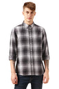 Dennis Lingo Men Black 100% Cotton Full Sleeve Button Down Collar Checks Shirts