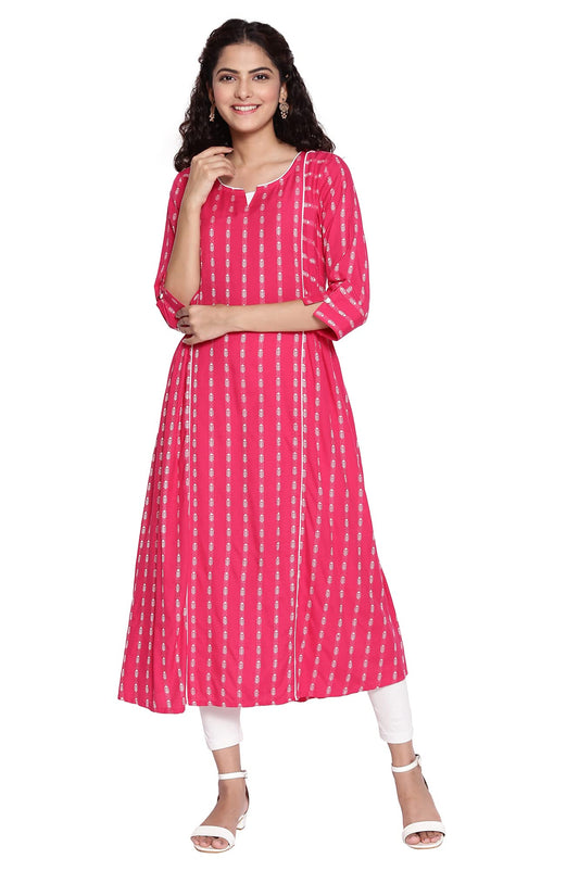 Aurelia Women's Rayon Printed Regular Kurta
