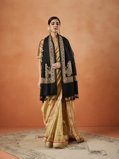Pashmoda Women Nargis Kashmiri Aari Embroidery Stole (Size: 71X203 CM)