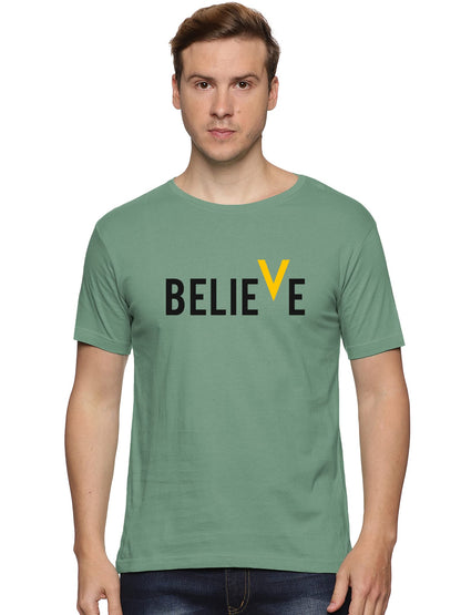 ADRO Men's Believe Design Printed T-Shirt (RNR-M-BVV-PT_Pista)