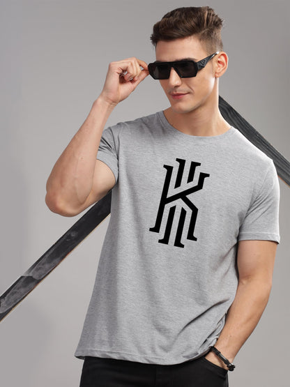 ADRO Mens Printed T Shirt - Premium Cotton Graphic Printed Tshirt - Grey T-Shirt - RN24-KOBE-GR