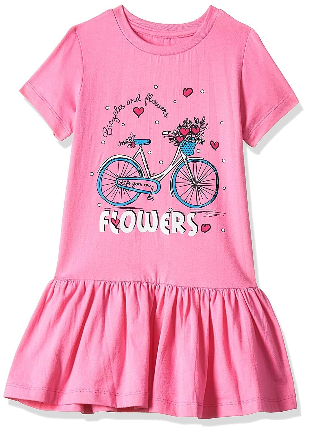 T2F Girls Cotton Printed Knee-Length Casual Dress(Pack of 3)