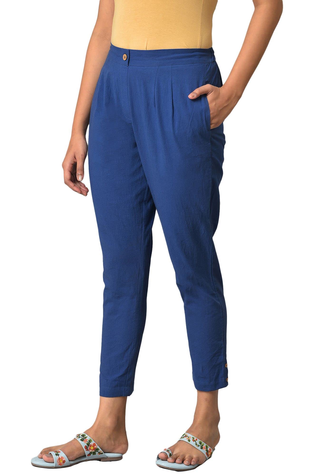 Aurelia Pure Cotton Strechable Trouser For Women | Ankle Length Trouser For Women | Pure Cotton Trouser For Women | Pants For Wo