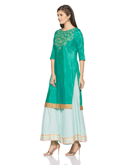 Aurelia Women's Polyester Straight Kurta