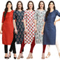 Pinkmint Elegant Printed Crepe KurtiS For WomenS (Pack Of 5)