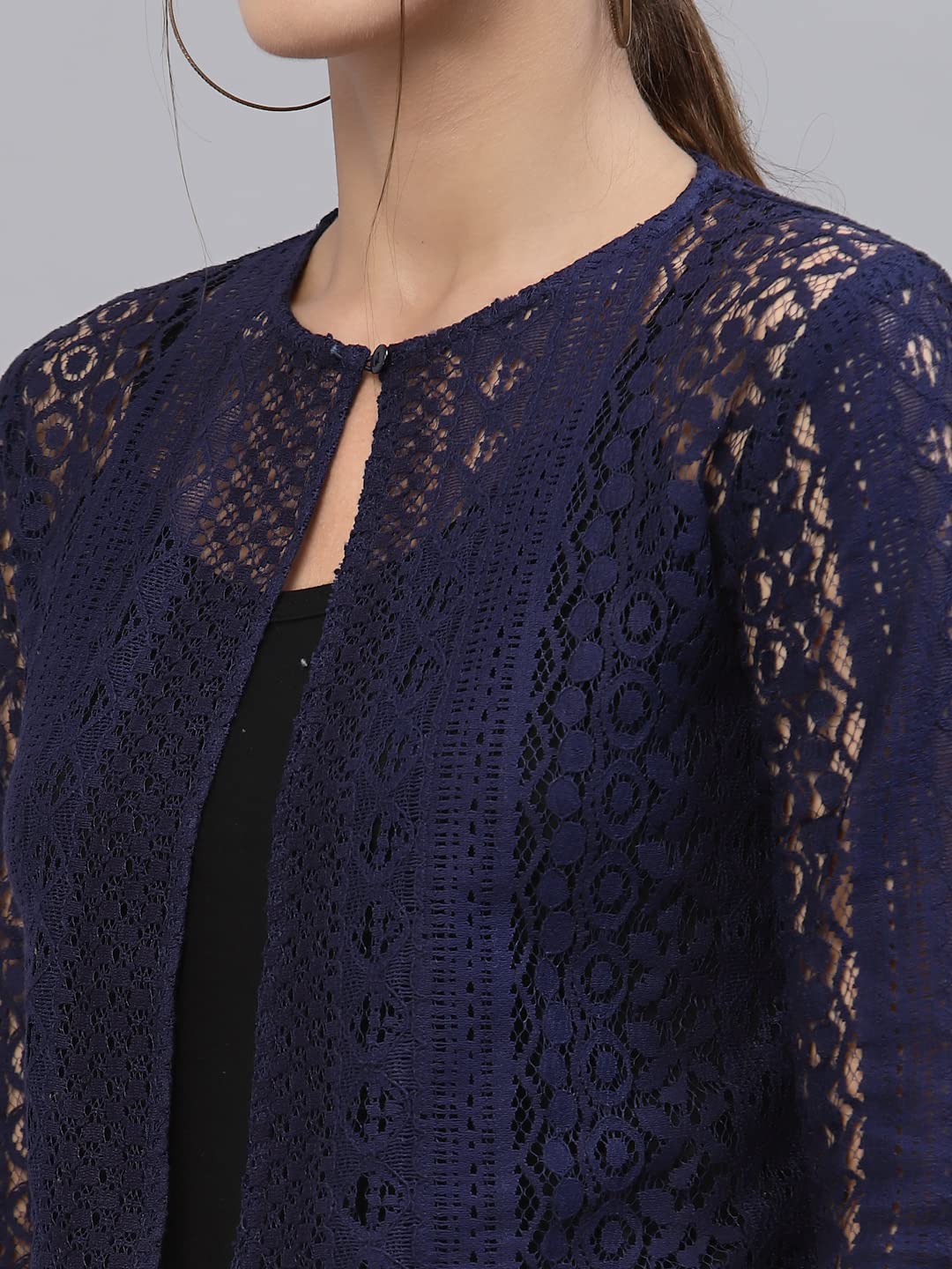 Style Quotient Women Navy Blue Shrug
