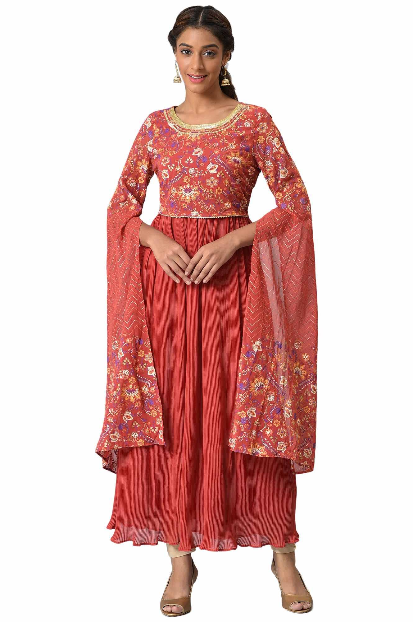 Aurelia Women Scarlet Floral Printed Straight Kurta_22AUA13493-506038_M