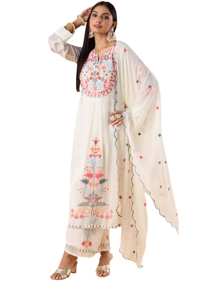Fashion Basket WomenS Green Georgette Kurta Set With Dupatta