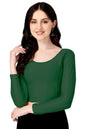 Shiv Textiles Round Neck Dobby Cotton Lycra Stretchable Elbow Sleeve Readymade Saree Blouse For Women Stylish (Greenfree Size Fu
