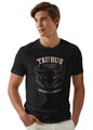 Peppyzone Mens Regular Fit T-Shirt (PZ-ZodiacTaurus6011_Black