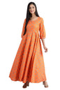 Aurelia Cotton A-Line Dress (20Fea11574-63148_Orange_Large)