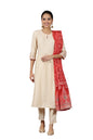 Aurelia WomenS Solid A-Line Kurta Set With Palazzos And Dupatta For Women