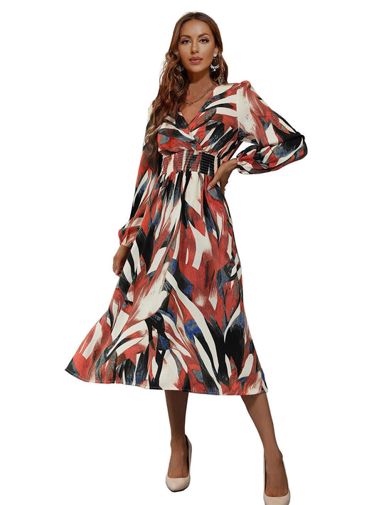 Avanova Creap Pink V-Neck Maxi Western Dresses For Women (Dress 85 Pink Xl)