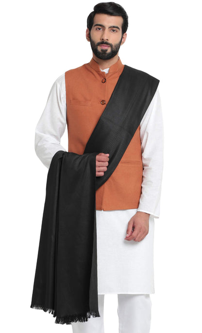Weavers Villa Mens Plain Woollen Dhariwal Lohi/Shawl, 125cm x 250cm