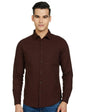 Ketch MenS Cotton Solid Slim Fit Shirt (Khsh000236_Choco M)