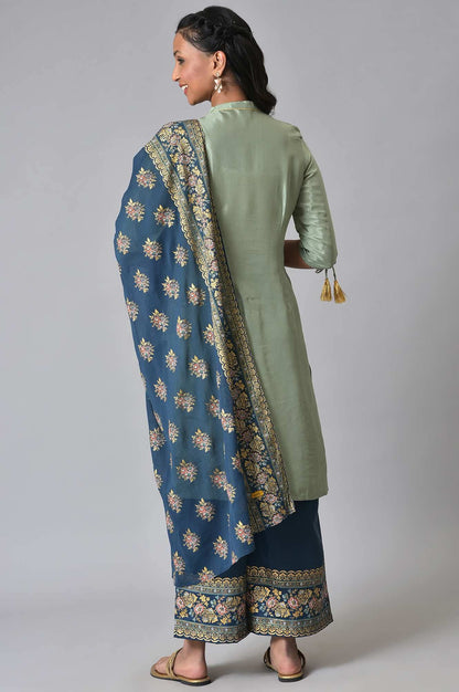 Green Zari Embroidered Festive Kurta Set